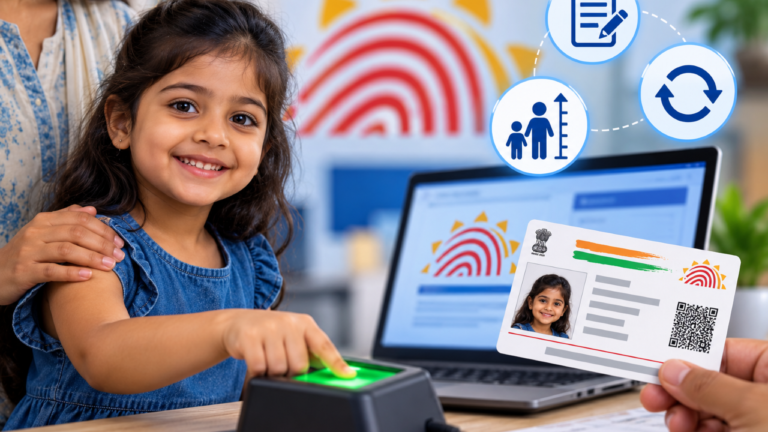 Aadhaar Biometric Update 2026: 5–17 வயது குழந்தைகளுக்கு Free!