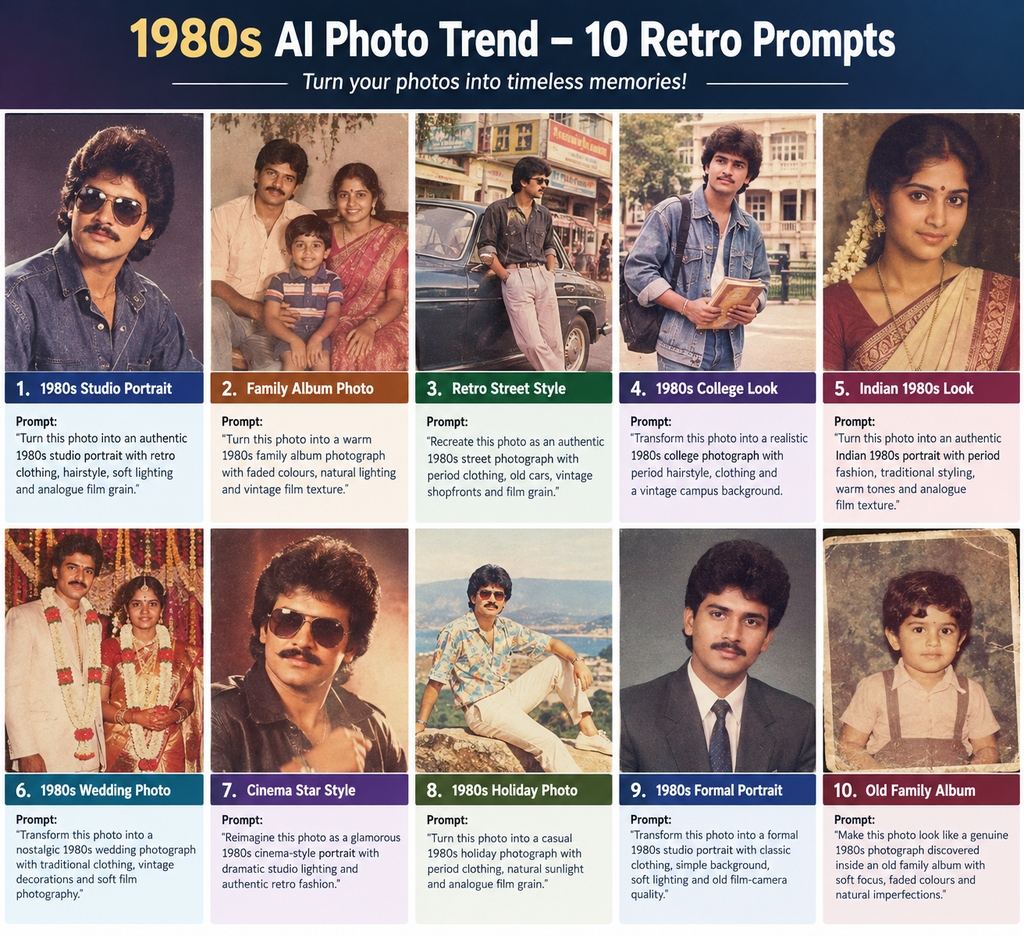 1980s AI photo prompts